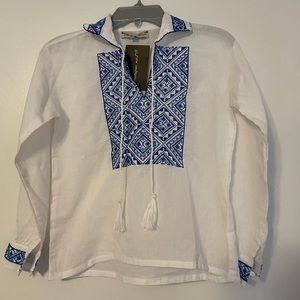 Beautiful embroidery long sleeve shirt for boys. Size 6
